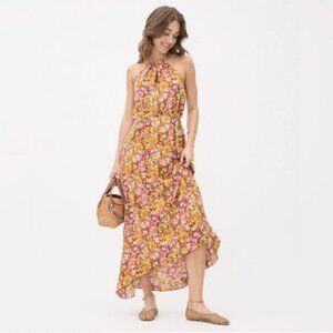Floral Halter Neck Maxi Dress